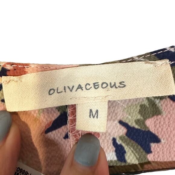 Olivaceous Pink Multicolor Floral Tropical Sleeveless Summer Dress Women Sz M - Picture 8 of 8